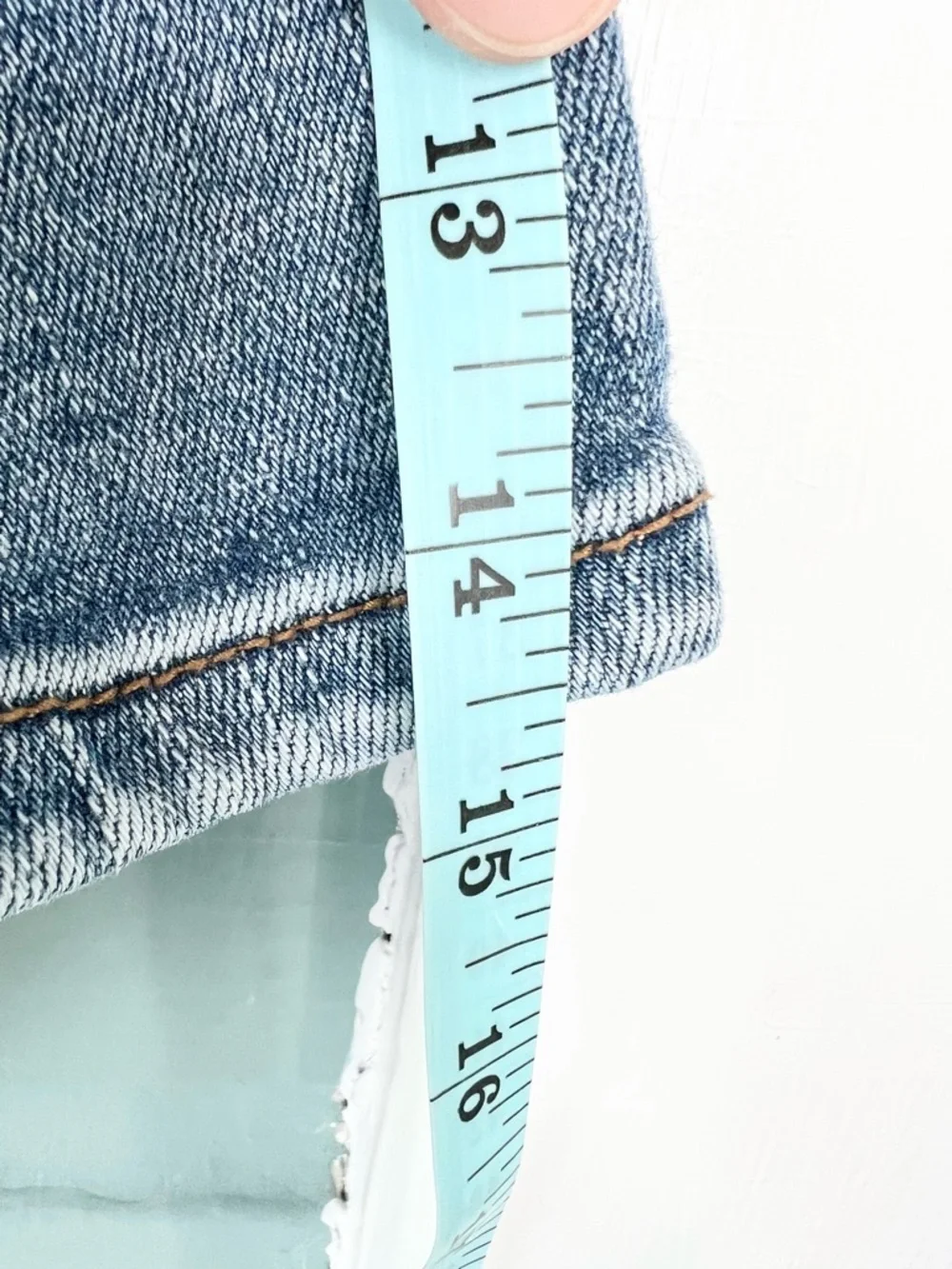 Anthropologie Light Blue Distressed Denim Shorts - Picture 8 of 11